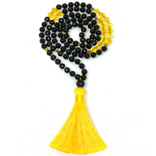Load image into Gallery viewer, Black Agate & Citrine Mala