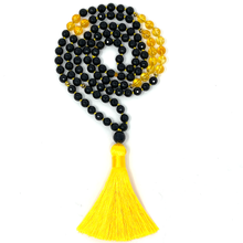 Load image into Gallery viewer, Black Agate & Citrine Mala