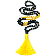 Load image into Gallery viewer, Black Agate & Citrine Mala