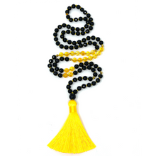 Load image into Gallery viewer, Black Agate & Citrine Mala