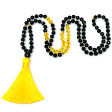 Load image into Gallery viewer, Black Agate & Citrine Mala