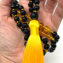 Load image into Gallery viewer, Black Agate & Citrine Mala