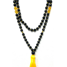 Load image into Gallery viewer, Black Agate & Citrine Mala