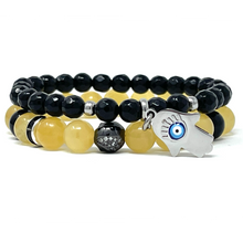 Load image into Gallery viewer, Yellow Calcite & Onyx set