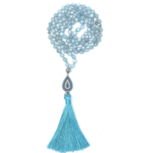 Load image into Gallery viewer, Aquamarine Mala Necklace
