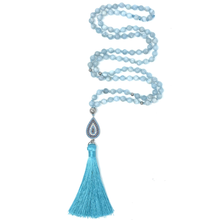 Load image into Gallery viewer, Aquamarine Mala Necklace
