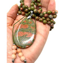 Load image into Gallery viewer, Unakite Mala Necklace