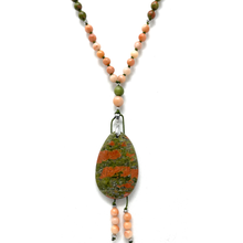 Load image into Gallery viewer, Unakite Mala Necklace