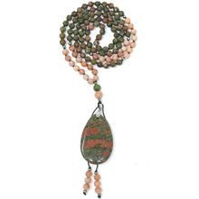 Load image into Gallery viewer, Unakite Mala Necklace