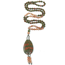 Load image into Gallery viewer, Unakite Mala Necklace