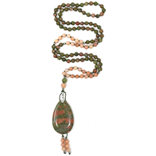 Load image into Gallery viewer, Unakite Mala Necklace