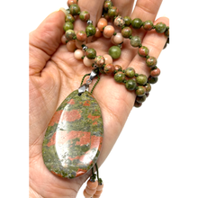 Load image into Gallery viewer, Unakite Mala Necklace