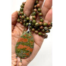 Load image into Gallery viewer, Unakite Mala Necklace