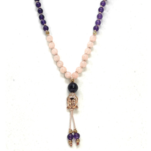 Load image into Gallery viewer, Amethyst & Morganite Mala Necklace