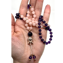 Load image into Gallery viewer, Amethyst & Morganite Mala Necklace
