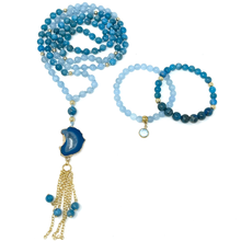 Load image into Gallery viewer, Apatite & Aquamarine Mala Necklace