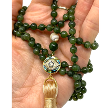 Load image into Gallery viewer, Green Jade Mala Necklace