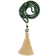 Load image into Gallery viewer, Green Jade Mala Necklace