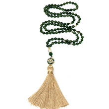 Load image into Gallery viewer, Green Jade Mala Necklace