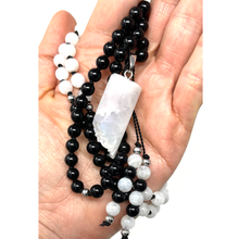 Load image into Gallery viewer, Obsidian & moonstone Mala Necklace