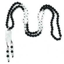 Load image into Gallery viewer, Obsidian & moonstone Mala Necklace