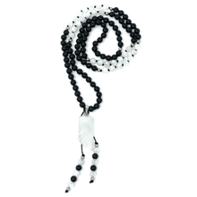 Load image into Gallery viewer, Obsidian & moonstone Mala Necklace