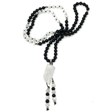 Load image into Gallery viewer, Obsidian & moonstone Mala Necklace