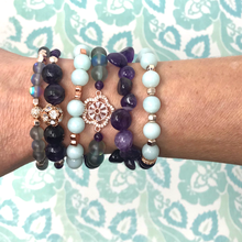 Load image into Gallery viewer, Amethyst, Amazonite & Moonstone Jewelry set