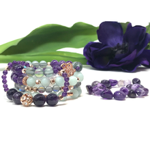 Load image into Gallery viewer, Amethyst, Amazonite & Moonstone Jewelry set