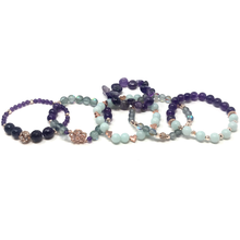 Load image into Gallery viewer, Amethyst, Amazonite & Moonstone Jewelry set