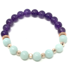 Load image into Gallery viewer, Amethyst, Amazonite & Moonstone Jewelry set