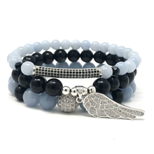 Load image into Gallery viewer, Angelite & Black Tourmaline Set