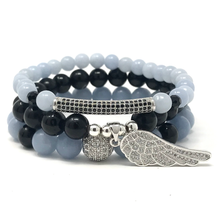 Load image into Gallery viewer, Angelite & Black Tourmaline Set