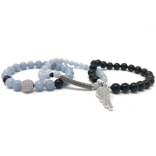Load image into Gallery viewer, Angelite & Black Tourmaline Set