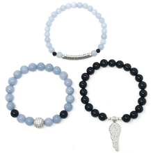 Load image into Gallery viewer, Angelite & Black Tourmaline Set