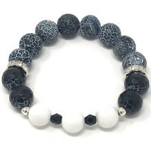 Load image into Gallery viewer, Black Agate & White Jade Jewelry set