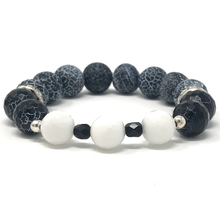 Load image into Gallery viewer, Black Agate & White Jade Jewelry set