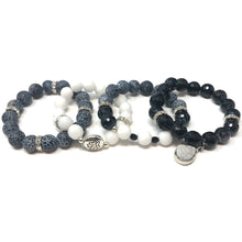 Load image into Gallery viewer, Black Agate & White Jade Jewelry set