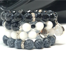 Load image into Gallery viewer, Black Agate & White Jade Jewelry set
