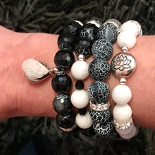 Load image into Gallery viewer, Black Agate & White Jade Jewelry set
