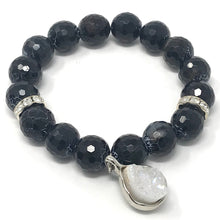 Load image into Gallery viewer, Black Agate & White Jade Jewelry set