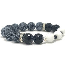 Load image into Gallery viewer, Black Agate & White Jade Jewelry set