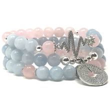 Load image into Gallery viewer, Aquamarine & Rose Quartz Set