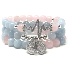 Load image into Gallery viewer, Aquamarine & Rose Quartz Set