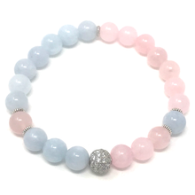 Load image into Gallery viewer, Aquamarine & Rose Quartz Set