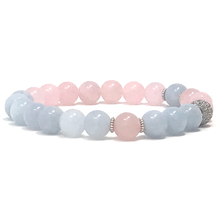 Load image into Gallery viewer, Aquamarine & Rose Quartz Set