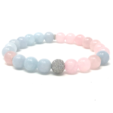 Load image into Gallery viewer, Aquamarine & Rose Quartz Set