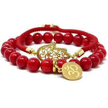 Load image into Gallery viewer, Gold & Red Jewelry set