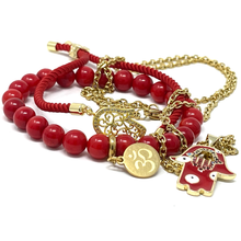 Load image into Gallery viewer, Gold & Red Jewelry set