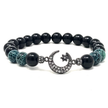 Load image into Gallery viewer, Set Onyx & Green Cracked Agate